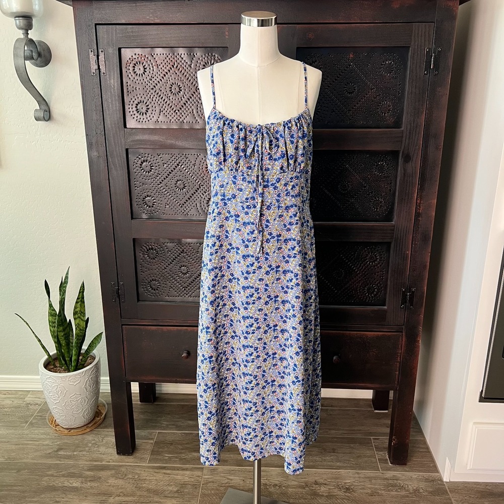 SHEIN Ditzy Floral Babydoll Sundress Women's Size M Side Zip Adjustable Straps - Picture 3 of 10